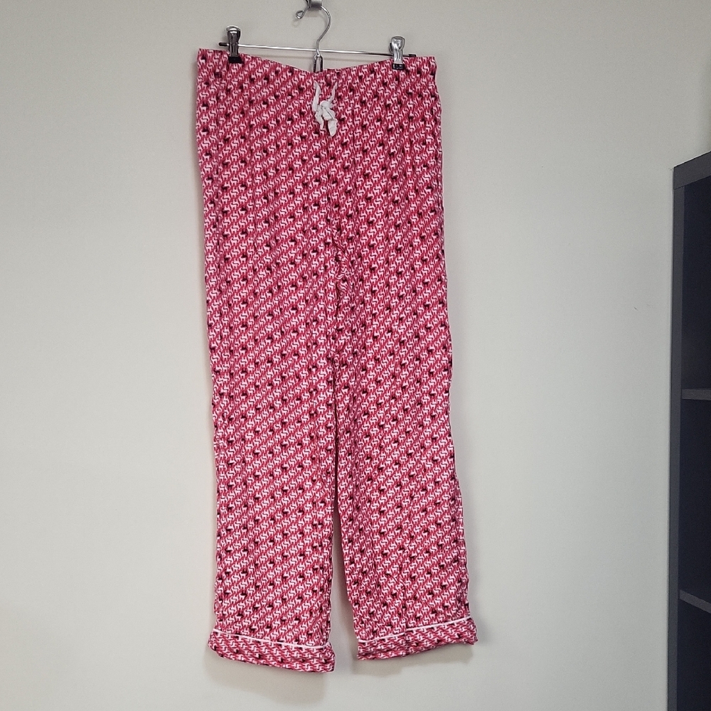 VICTORIA'S SECRET Red Black Reindeer Elastic Drawstring Waist Pajama Pants